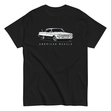 1964 Impala T-Shirt - American Muscle Car-In-Black-From Aggressive Thread